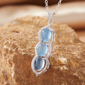 Natural Aquamarine Gemstone Pendant Necklace